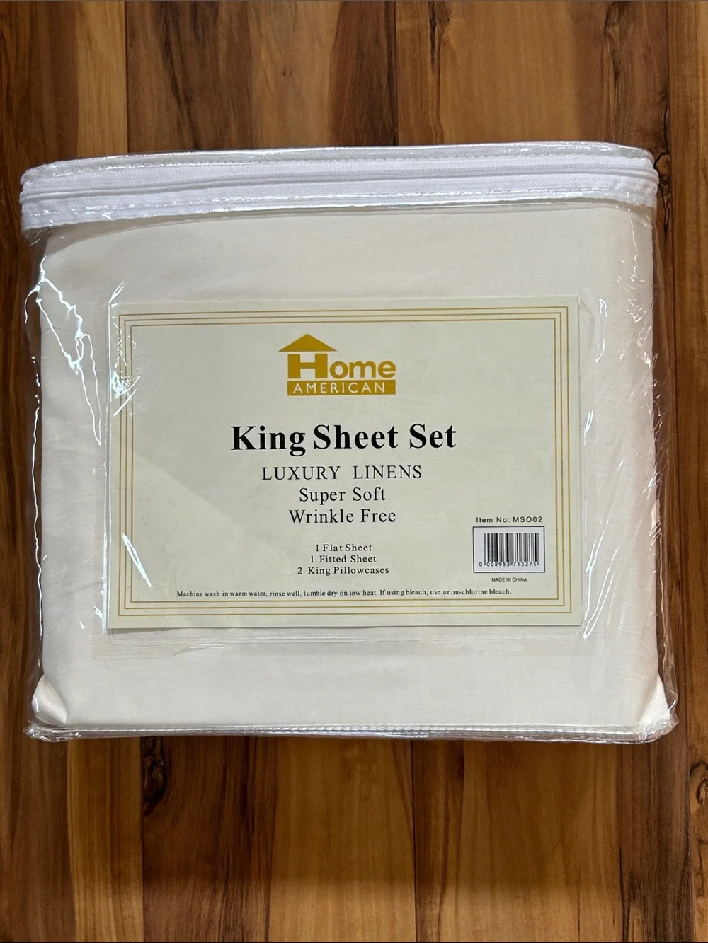 NEW Home American 4 Piece King Sheet Set - Cream Luxury Linens